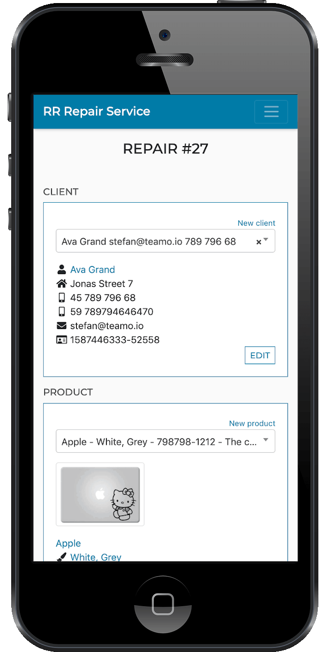 Total price, repair management software
