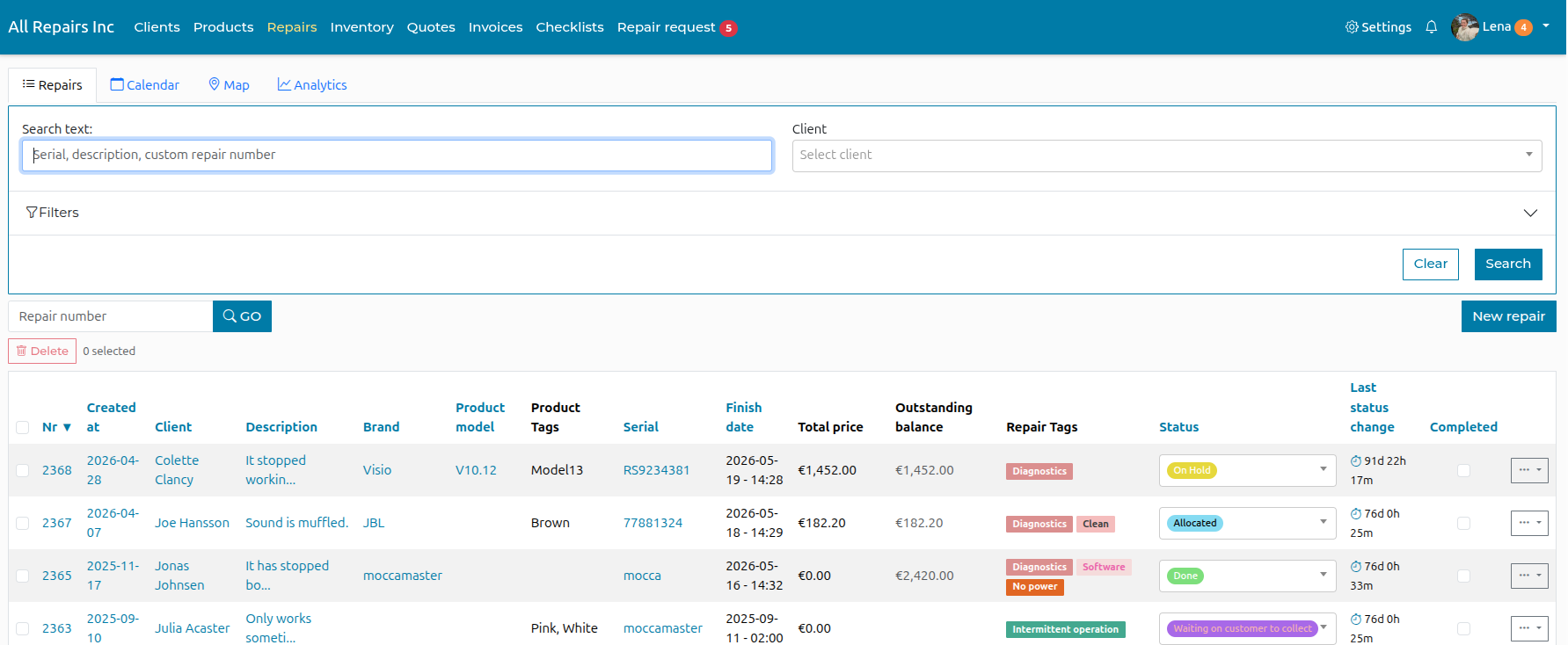 Repero.me is a repair ticket software