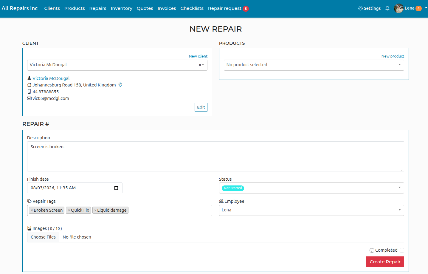 Repero.me is a repair ticket software