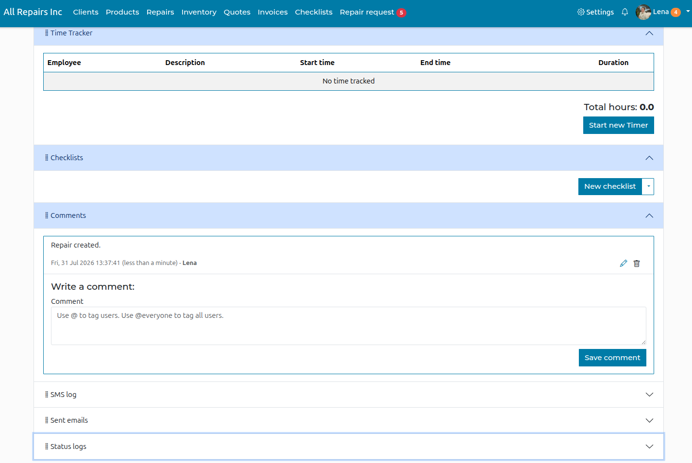 Repero.me is a repair ticket software