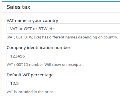 VAT Default Example